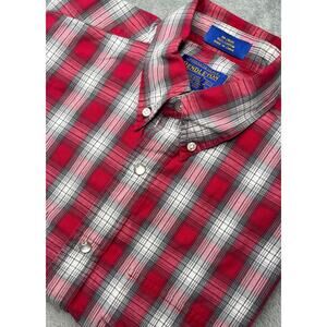 Pendleton Frontier‎ Shirt Mens Small Pearl Snap RED Plaid Long Sleeve Western